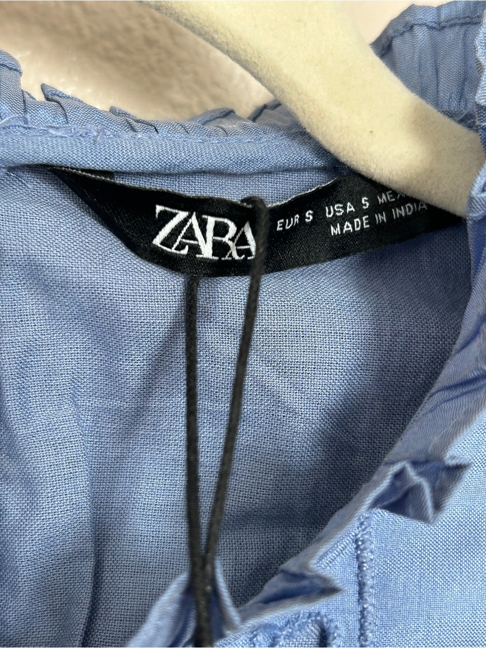 Zara Light Blue embroidered Eyelet Midi Dress - Picture 4 of 5